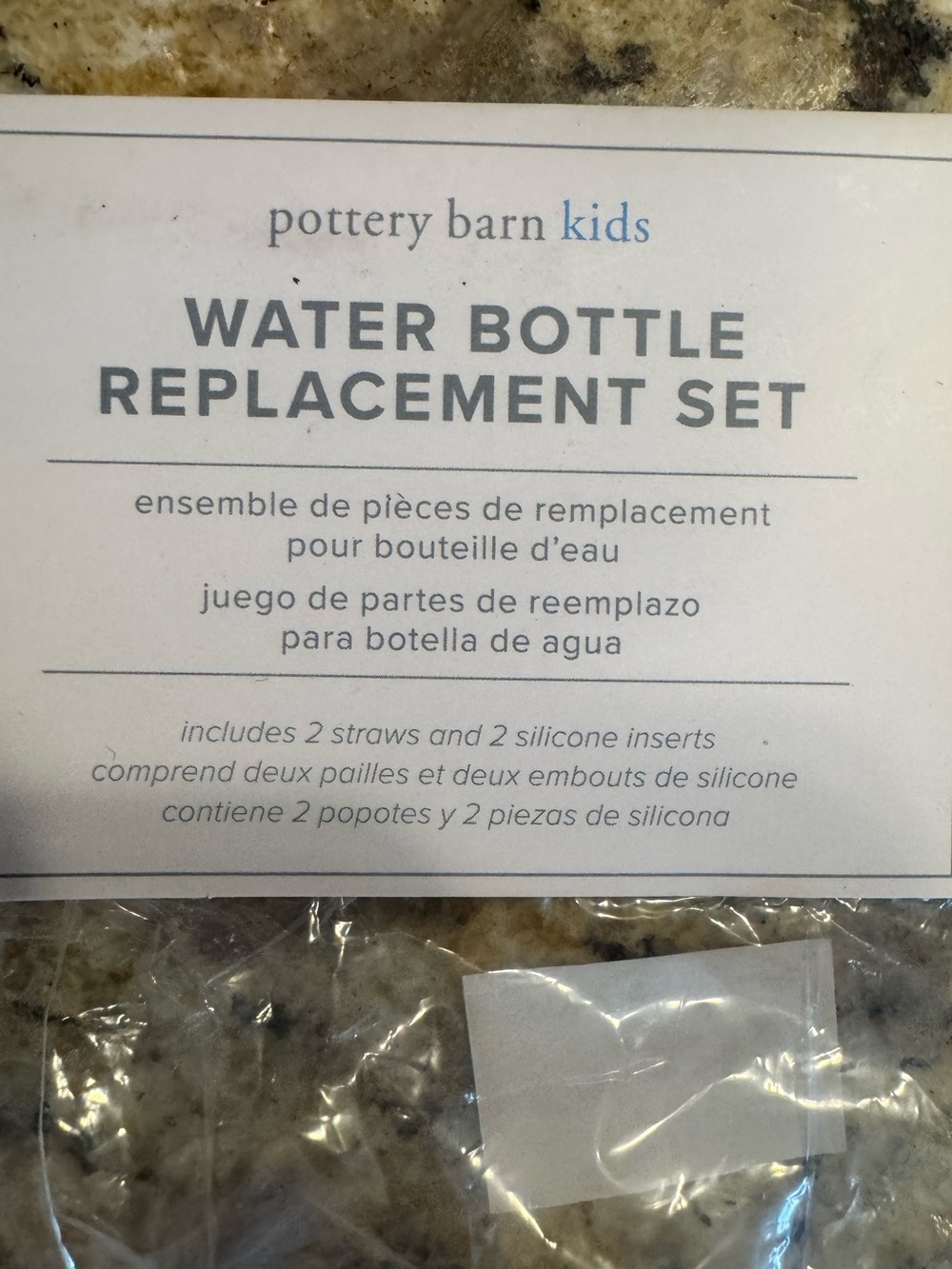 Pottery Barn Kids Clear/White Water Bottle Replacement Set